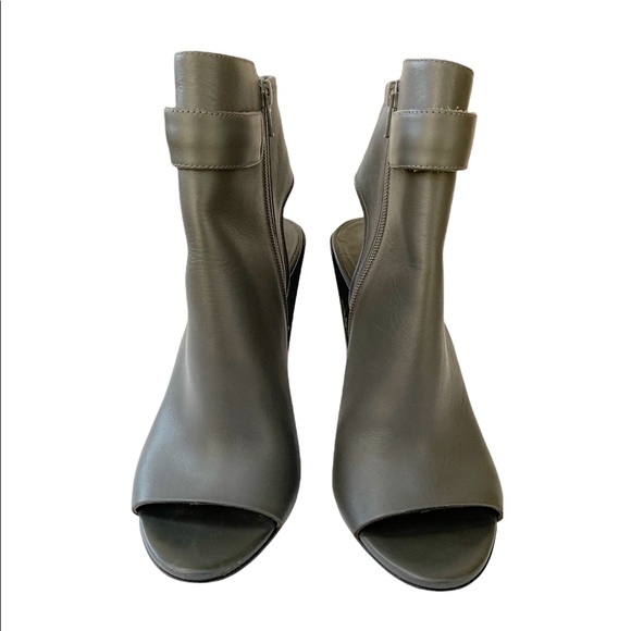 VINCE Brigham Boots in Gray Peep Toe Leather Size 9M - Picture 5 of 14
